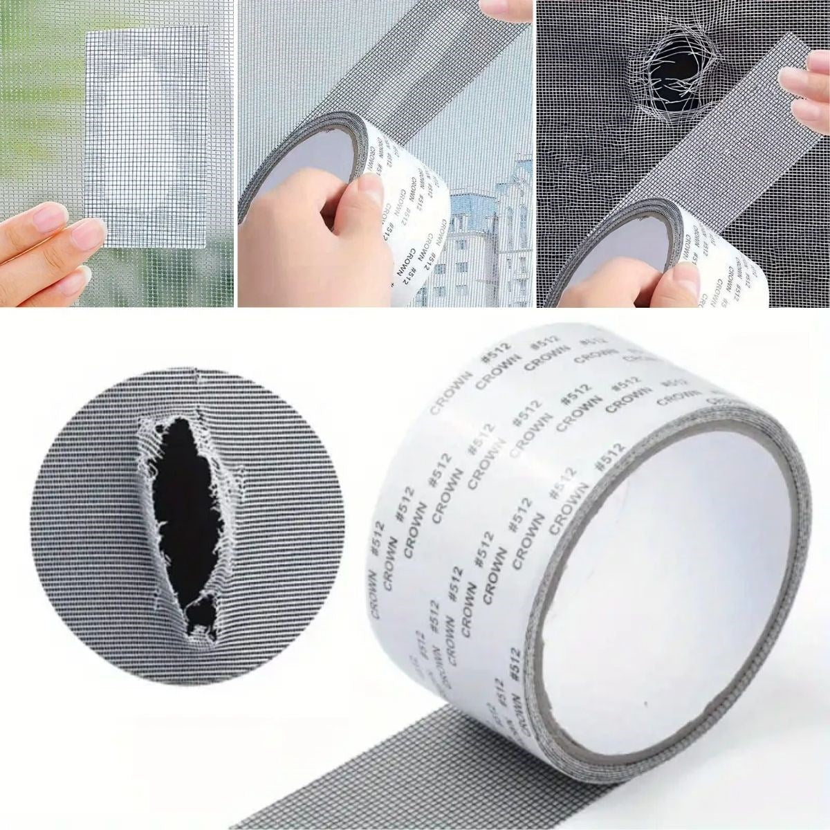ANKAVERSE® Güçlü Yapışkanlı Pencere Tamir Bandı, Böcek Önleyici Yama Bandı 2 mt x 5 cm