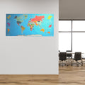 ANKAVERSE® Manyetik Renkli Dünya Haritası Duvar Stickerı - 118x56 cm