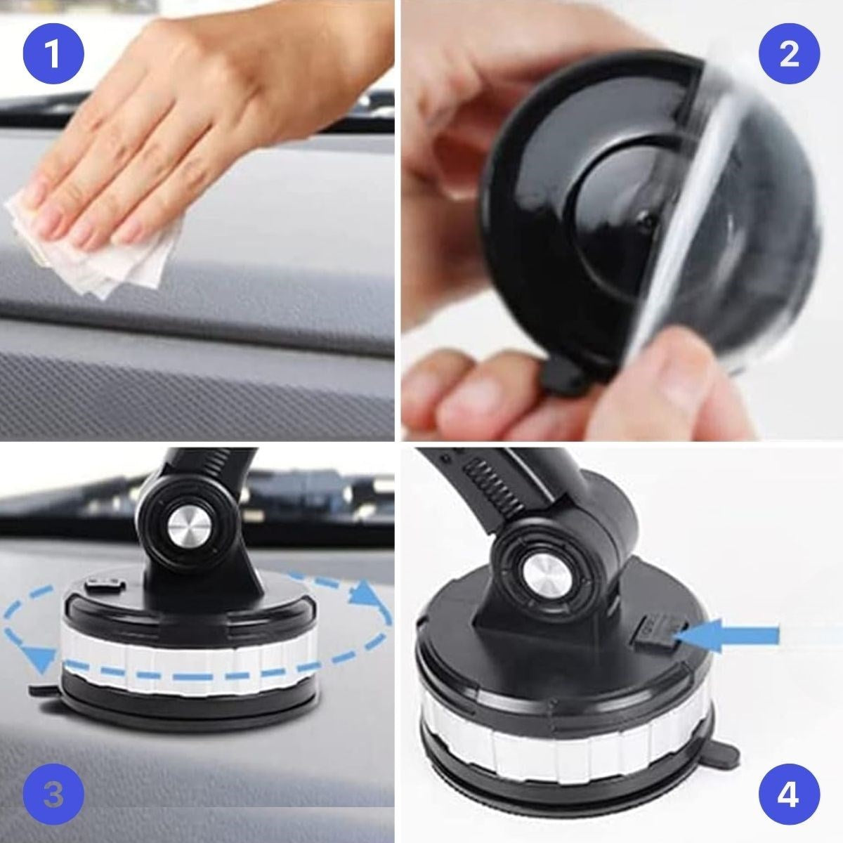 ANKAVERSE® 360° Dönebilen Jel Vantuzlu Araç Telefon Tutucu