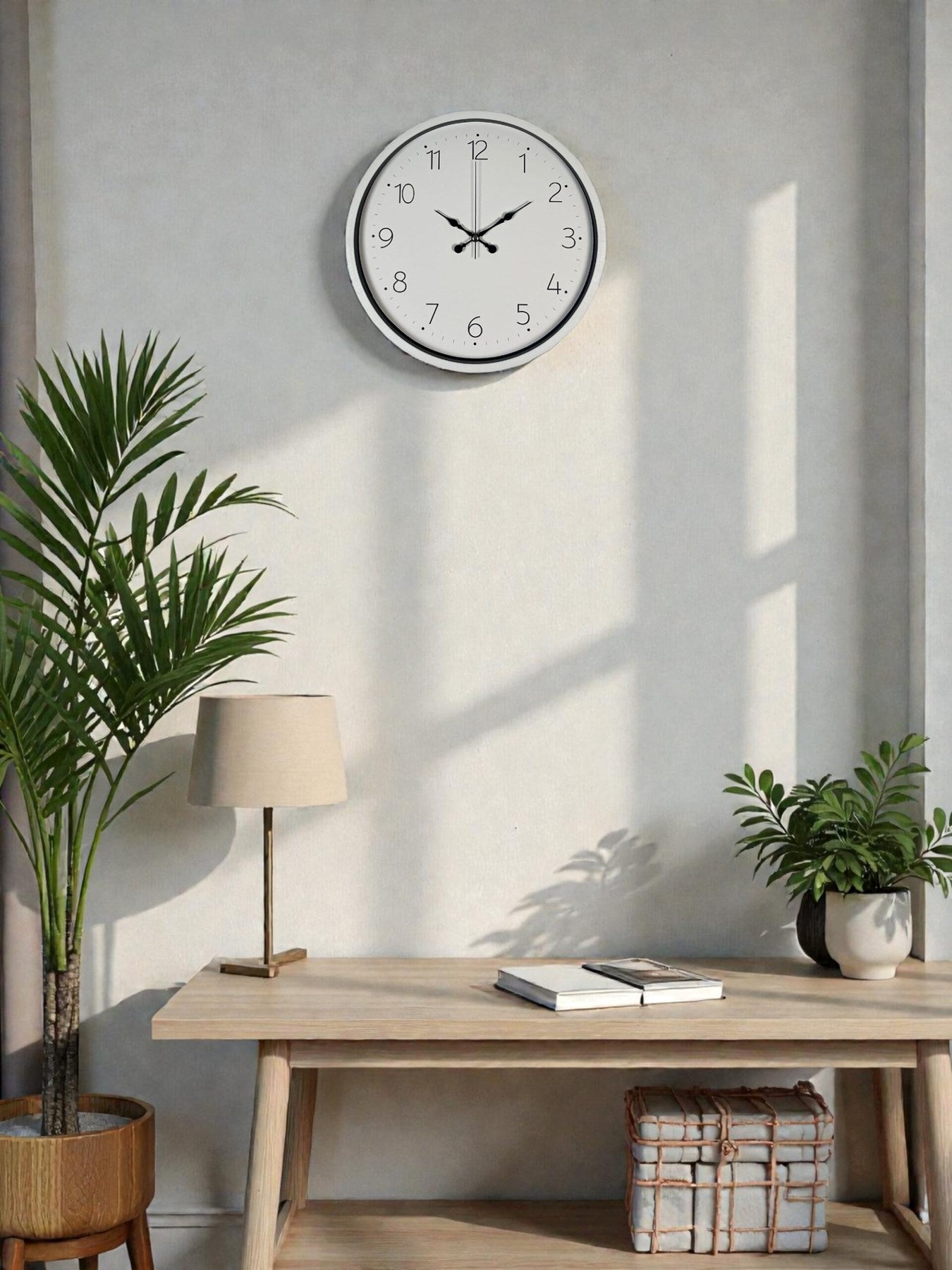 Zentime 36 Cm Beyaz Dekoratif Duvar Saati