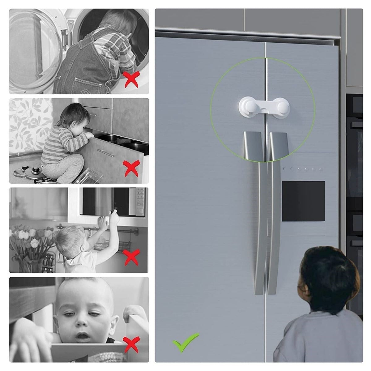 ANKAVERSE® Yapışkanlı Bebek Dolap ve Çekmece Kilidi