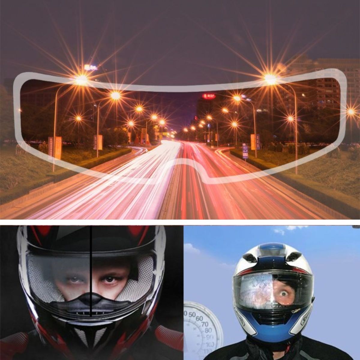 ANKAVERSE® Buğu Önleyici Motosiklet Kaskı Vizörü Su Geçirmez Dayanıklı Çizik Koruma Lens Filmi