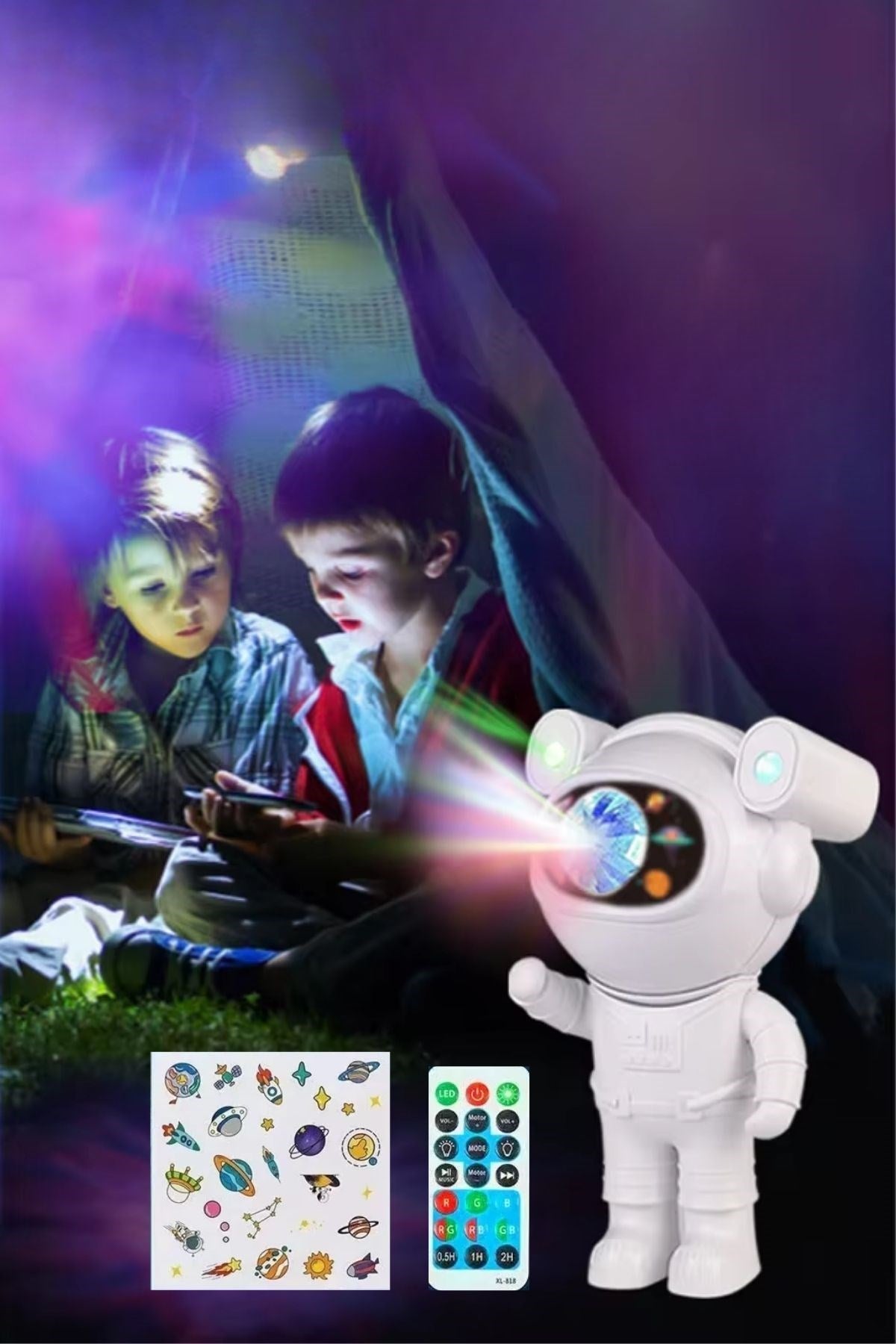 ANKAVERSE® Kumandalı Astronot Sticker Gece Lambası