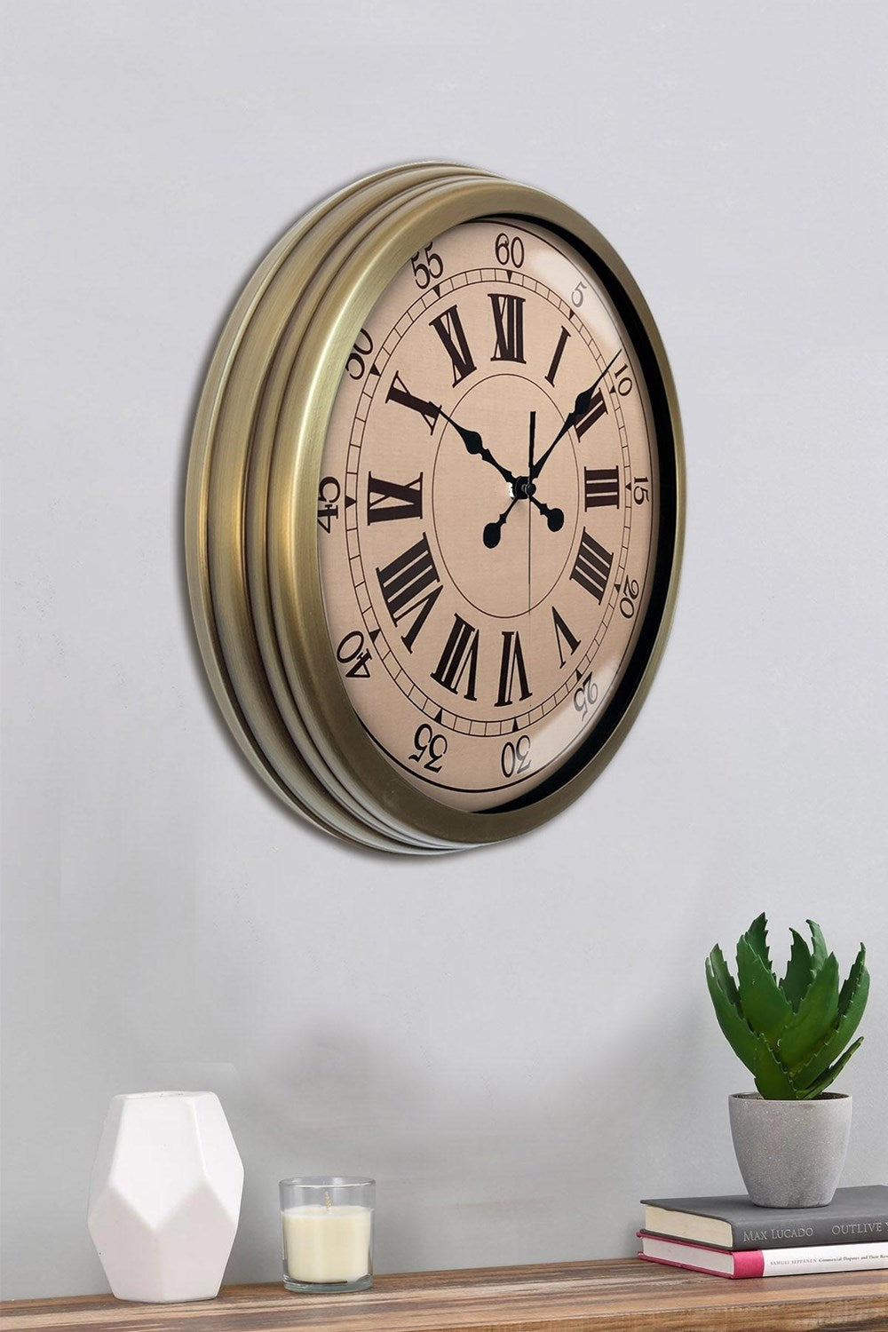 Zentime Nostalji Stil 40 Cm Metal Eskitme Duvar Saati