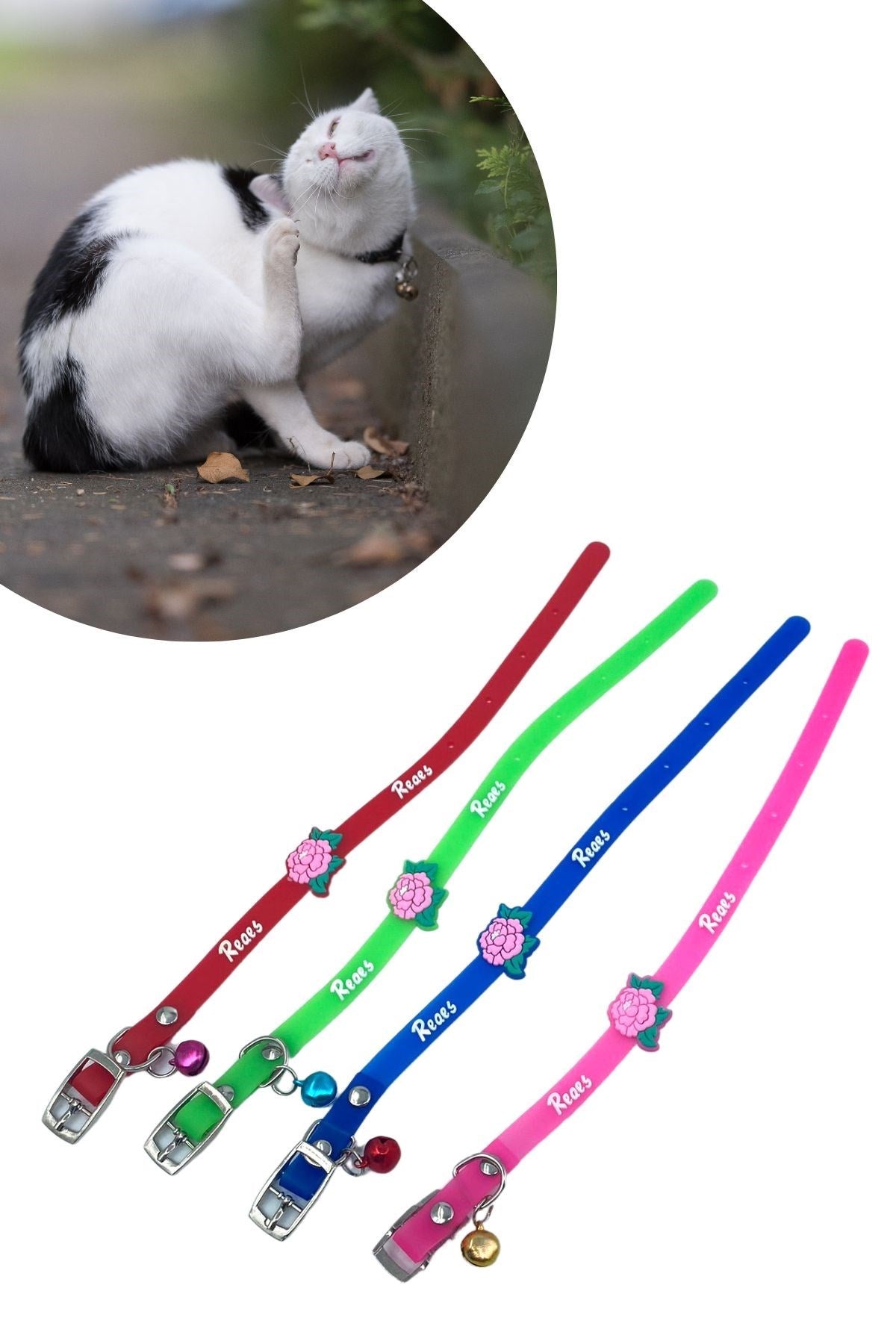 ANKAVERSE® Sevimli Çıngıraklı Silikon Kedi ve Köpek Tasması