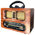 ANKAVERSE® Büyük Boy Retro, Nostaljik, Ahşap Tasarım Bluetooth Hoparlörlü, Şarjlı, Taşınabilir FM/AM Destekli Radyo NS-6635