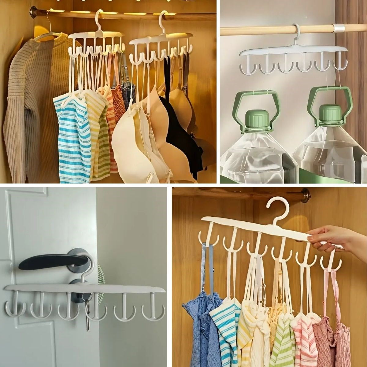 1 Adet Yer Tasarruflu 6 Kancalı Plastik Dolap İçi Düzenleyici Pratik Askı (5286)