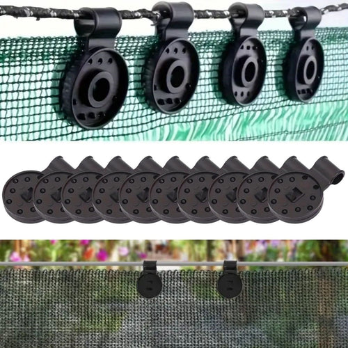 10 Adet Güneşlik Filesi Sabitleme Klipsleri, Gölgelik Bezi ve Brandalar İçin Dayanıklı Plastik Kelepçe Kancaları (5286)