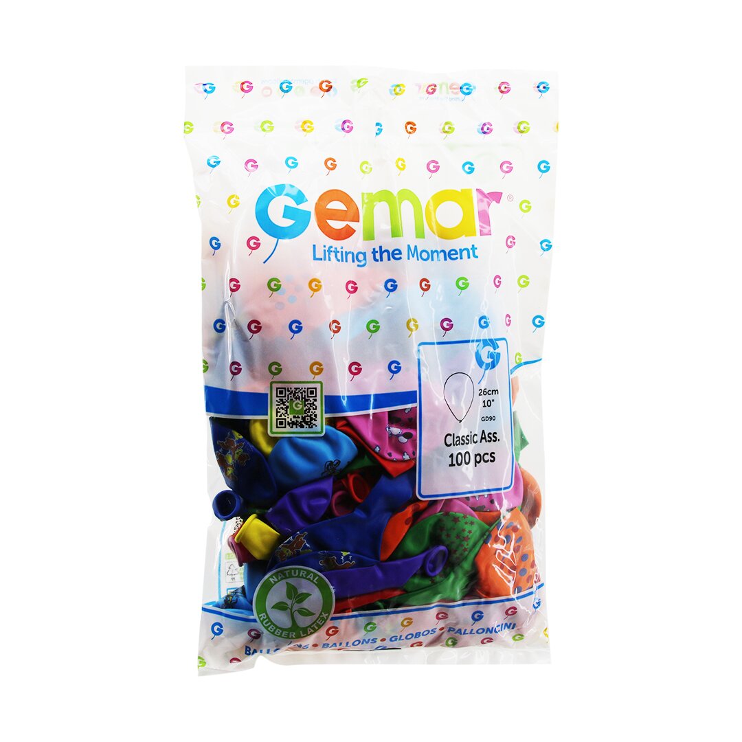10 İNÇ - 26CM KARIŞIK RENKLİ BASKILI  BALON (5286)