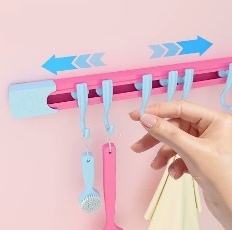 10 Kancalı Raylı Mutfak ve Banyo Düzenleyici Askı 30 cm (5286)