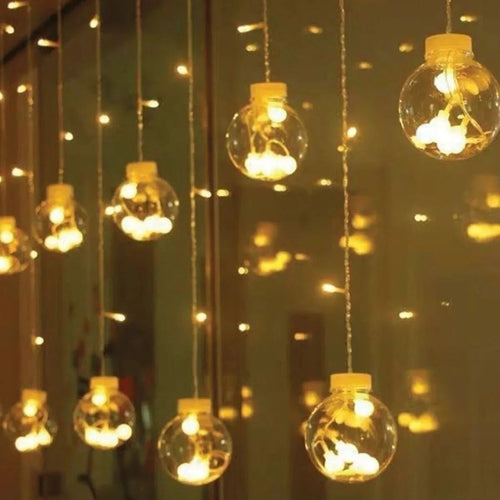 10 Sarkıtlı Kumandalı Dekoratif Top İçi Mini Toplu LED Günışığı Rengi Dekoratif Aydınlatma (5286)