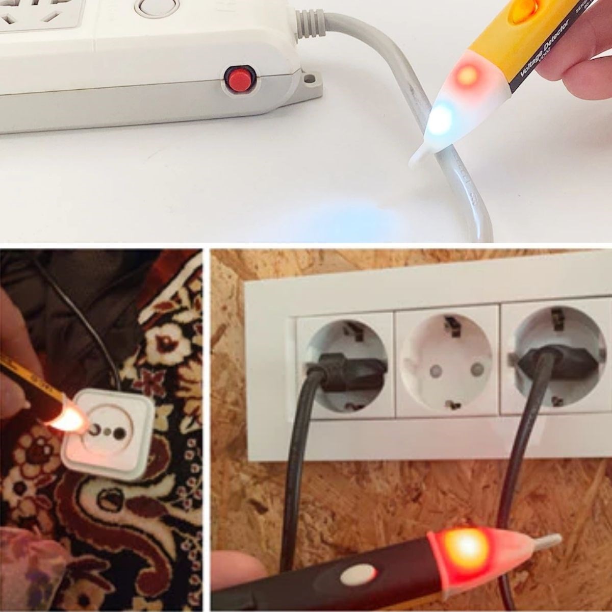 Elektrik Kaçak Dijital Kontrol Kalemi Cihazı -Dedektörlü Temassız Işıklı Kablo Voltaj Test (5286)