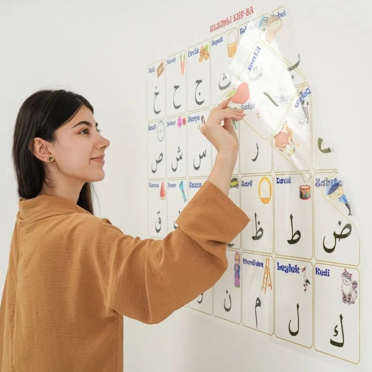 70x100 cm Statik Kağıt Elif-Ba Öğrenme Tahtası (5286)