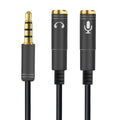 1 Erkek 2 Dişi 3.5 mm Kulaklık ve Mikrofon Ayırıcı Çoklayıcı Aux Kablo (5286)