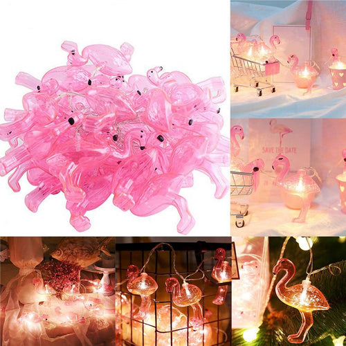 10'lu Pilli Led Flamingo Dekoratif Işık Zinciri Aydınlatma 1,5 Mt (5286)