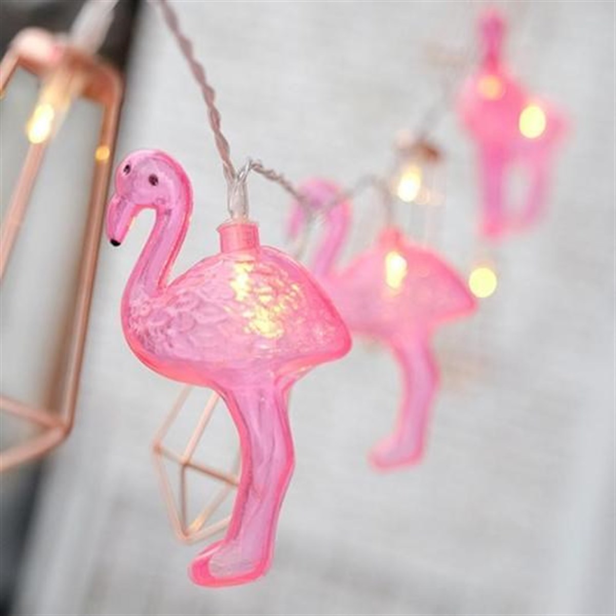 10'lu Pilli Led Flamingo Dekoratif Işık Zinciri Aydınlatma 1,5 Mt (5286)