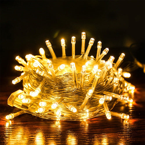 10 Metre 100 Ledli 8 Fonksiyonlu Dekoratif Lambader Sarı Lamba (5286)
