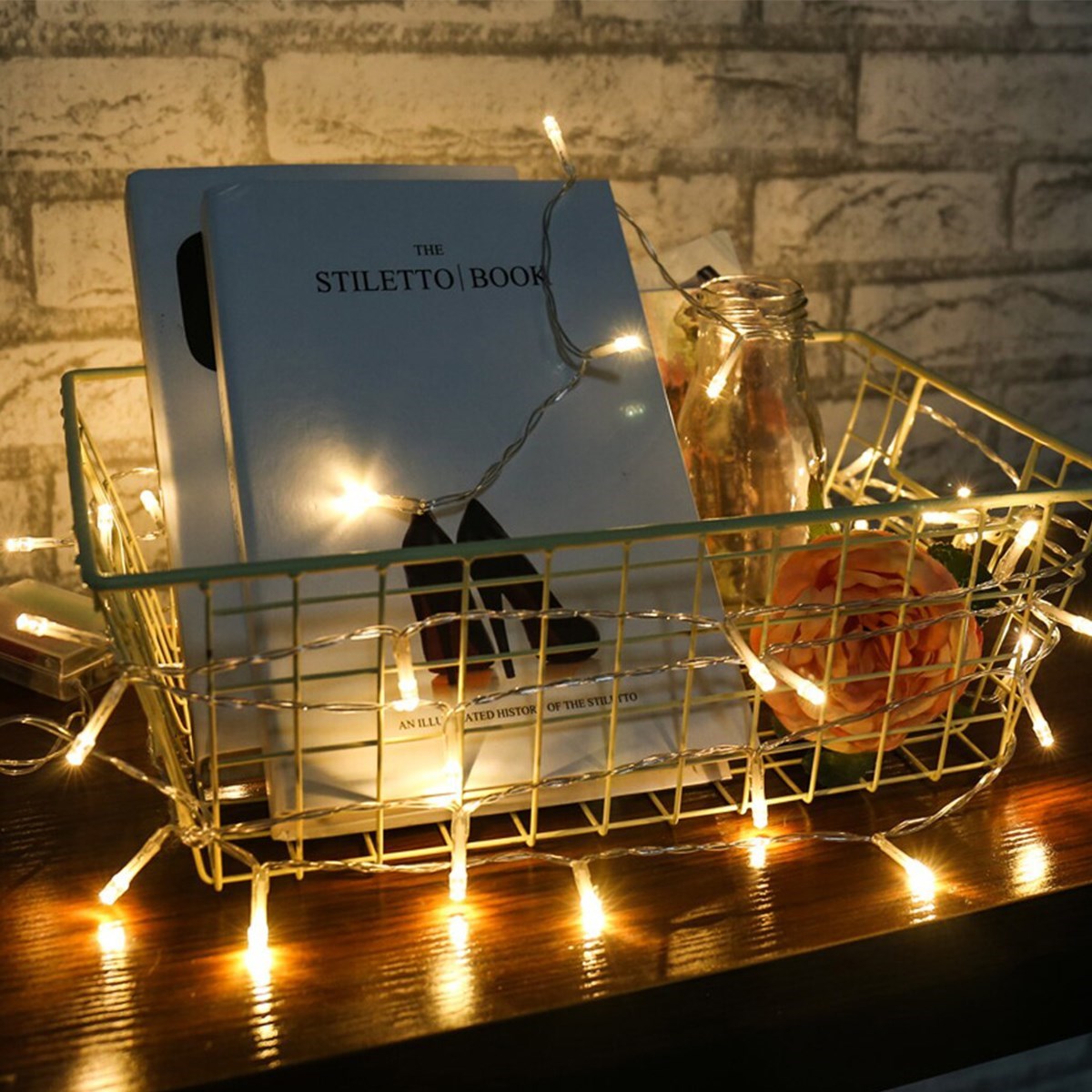 10 Metre 100 Ledli 8 Fonksiyonlu Dekoratif Lambader Sarı Lamba (5286)
