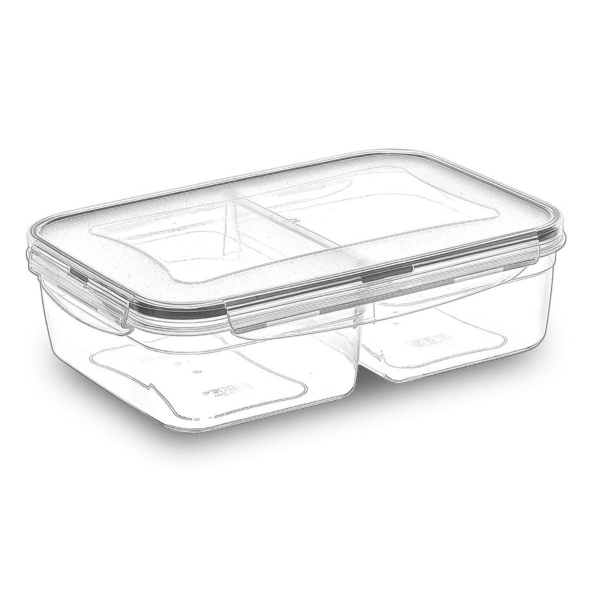 2 Bölmeli 1+1 Litre Kilitli Kapaklı Erzak Saklama Kabı LC-525 (5286)