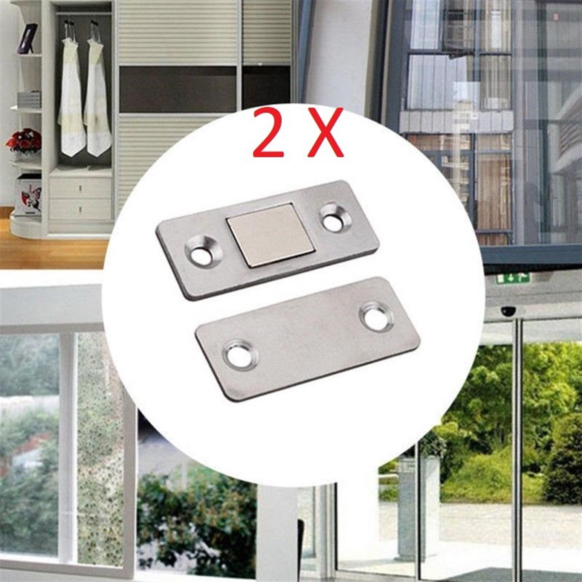 2 Çift Çok Amaçlı Kapı Kapak Dolap Çekmece Mobilya Durdurucu Kapatıcı Mıknatıslar (5286)