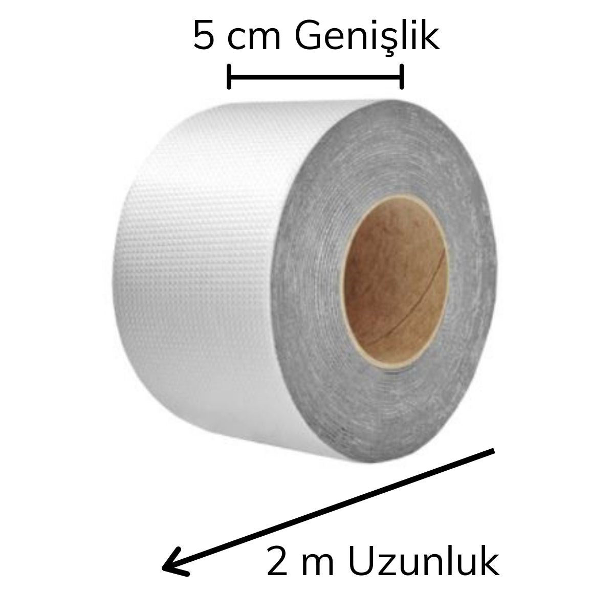 2 Mt Yüksek Sıcaklık Dayanan Su Geçirmez Çatı Duvar Çatlak Onarıcı Yapışkan Bant Folyo 5 Cm (5286)