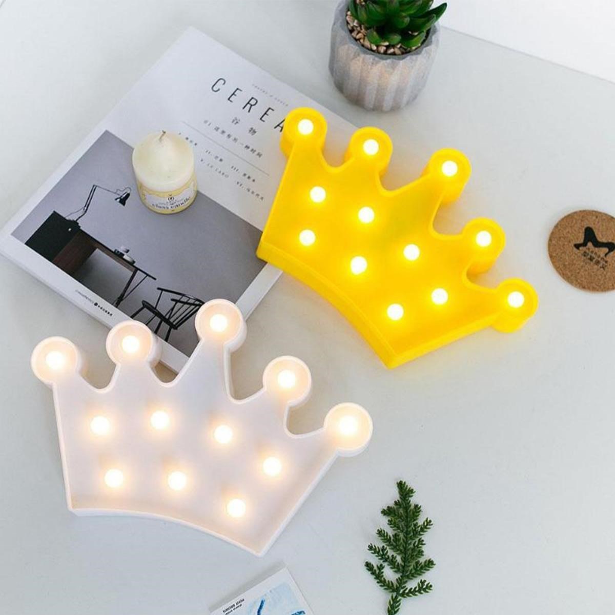 3D Dekoratif Pilli Kraliçe Tacı Model Led Masa ve Gece Lambası (5286)