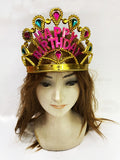 Altın Renk Happy Birthday Yazılı Doğum Günü Tacı 60 cm (5286)