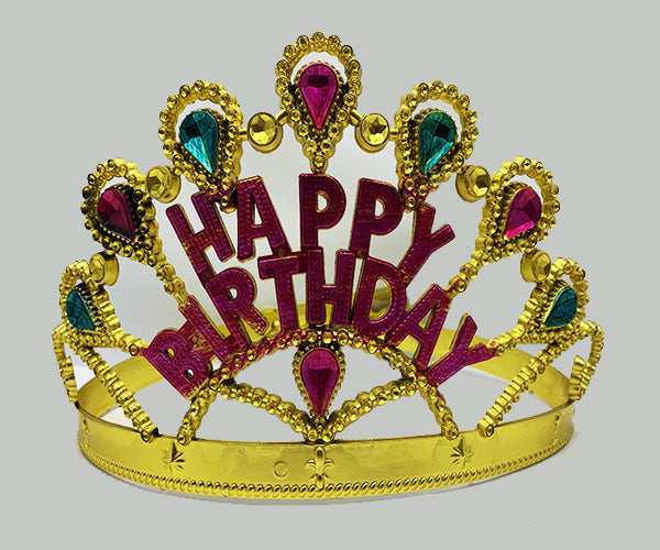 Altın Renk Happy Birthday Yazılı Doğum Günü Tacı 60 cm (5286)