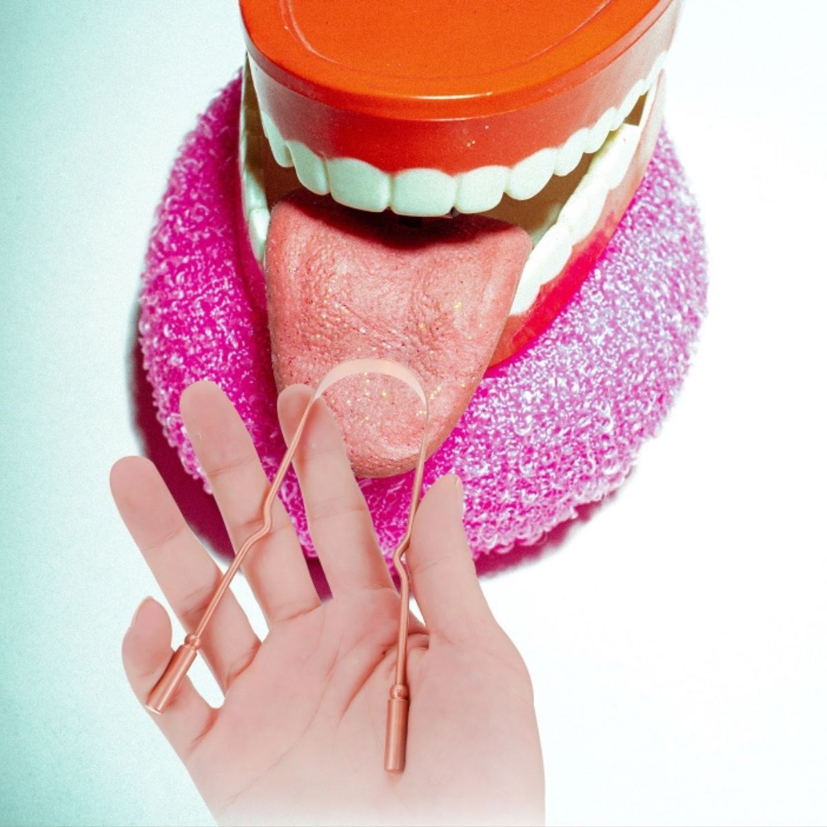 Bakır Oil Pulling Yağ Çekme Dil Plak Temizleme Aleti Dil Fırçası Sıyırıcı Dil Kaşığı (5286)
