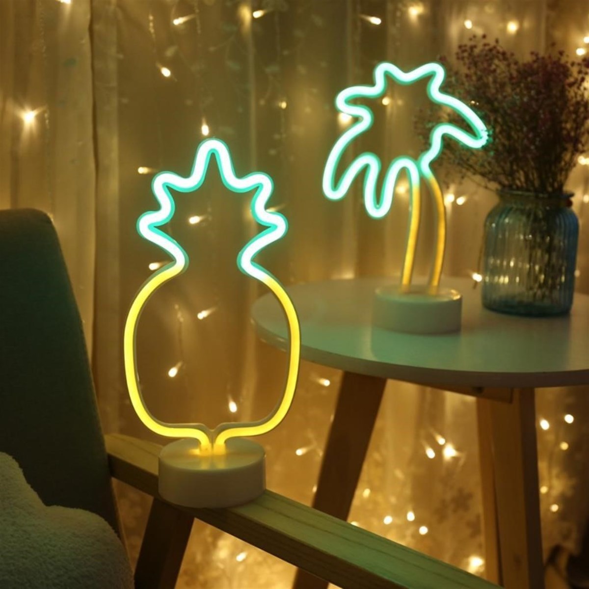 Dekoratif Ananaslı Neon Led Masa Ve Gece Lambası Hediyelik Lamba (5286)