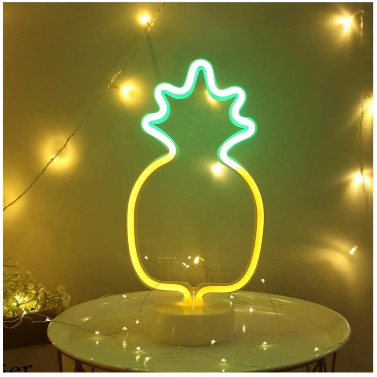 Dekoratif Ananaslı Neon Led Masa Ve Gece Lambası Hediyelik Lamba (5286)