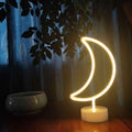 Dekoratif Pilli Ay Tasarımlı 3D Neon Led Masa Ve Gece Lambası (5286)
