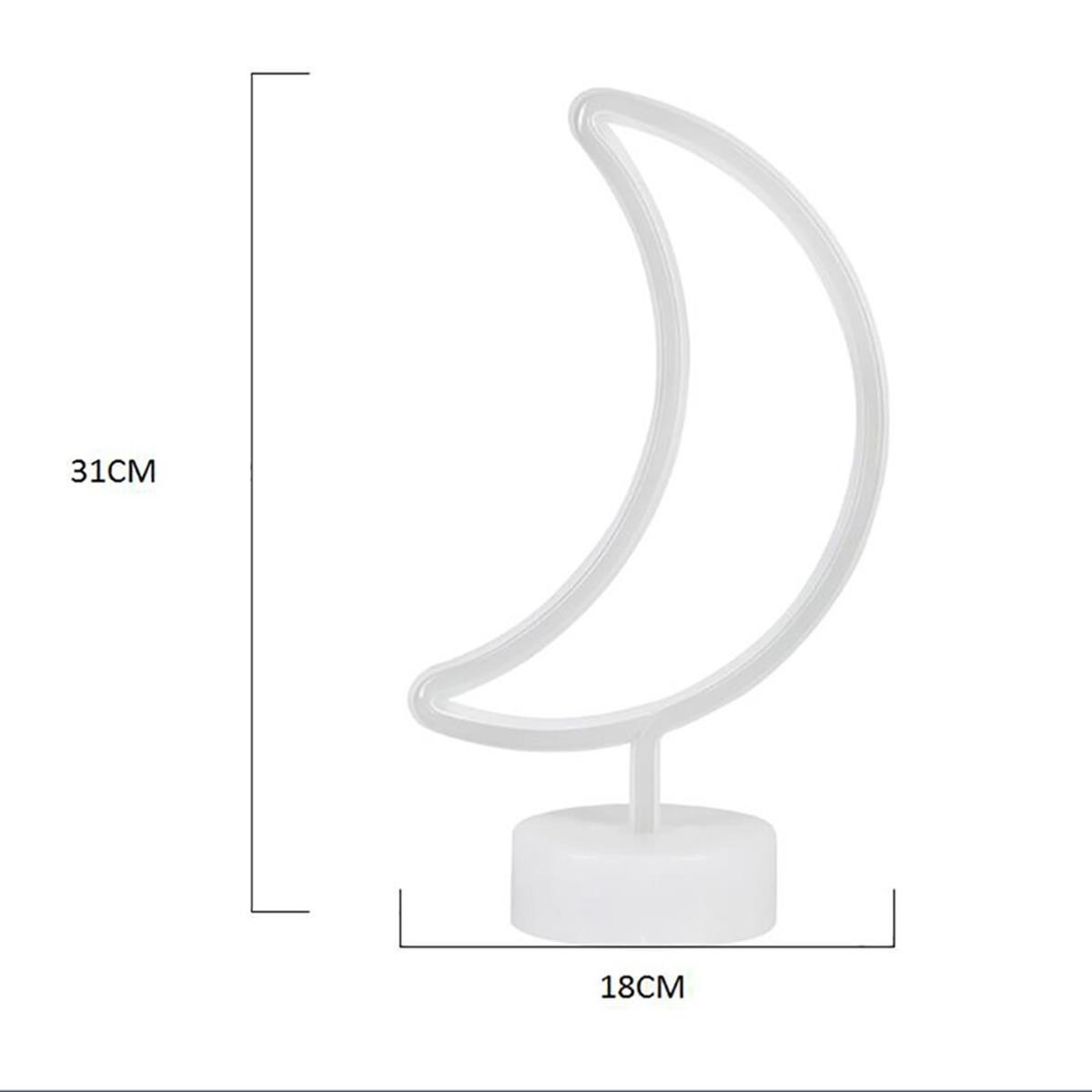 Dekoratif Pilli Ay Tasarımlı 3D Neon Led Masa Ve Gece Lambası (5286)