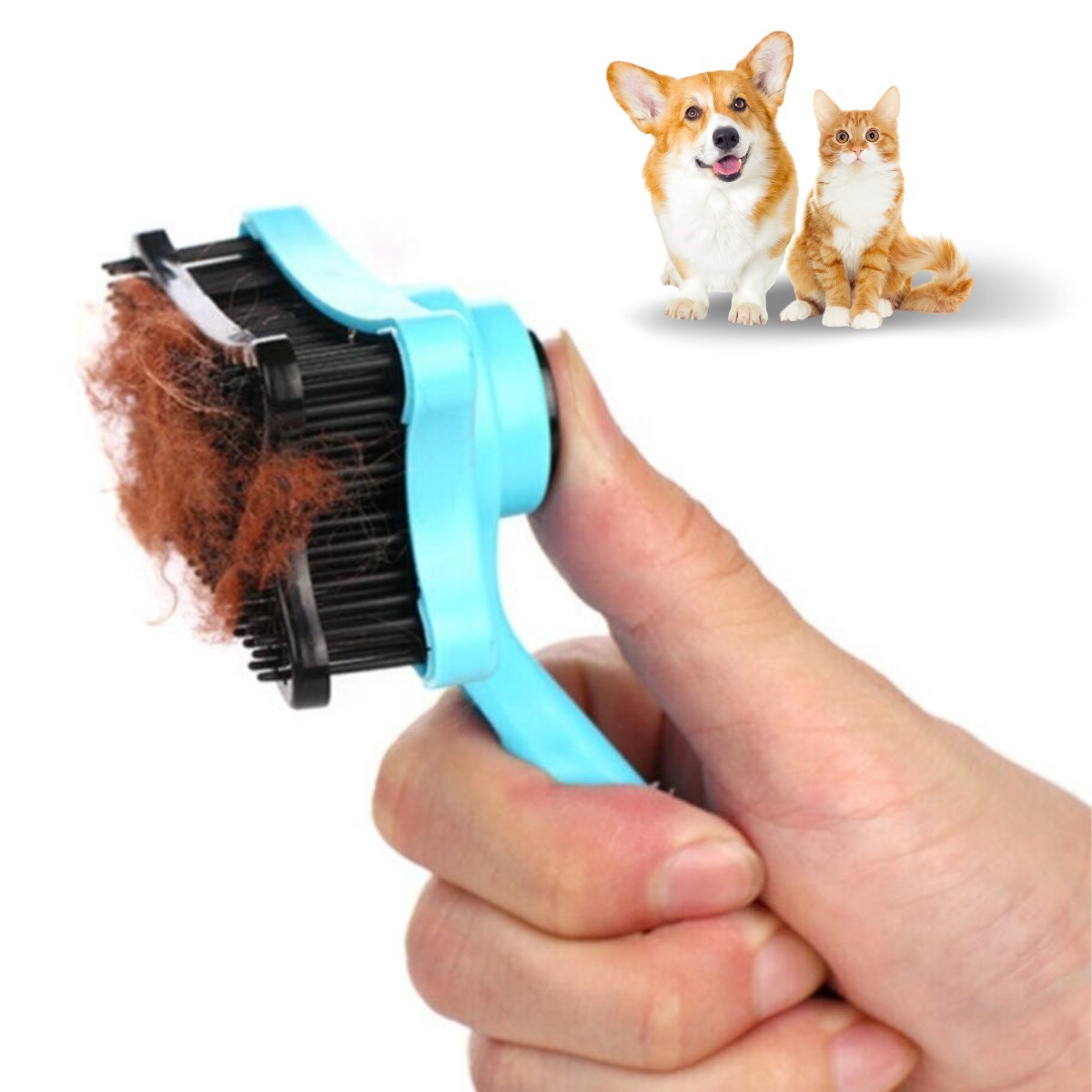 Evcil Hayvan Kedi Köpek Tüy Toplayıcı Otomatik Tuşlu Pet Tarak (5286)