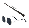 Harry Potter Asası 30 cm ve Siyah Metal Çerçeveli Harry Potter Gözlüğü Seti (5286)