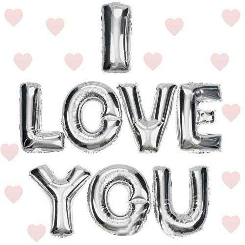 I Love You Folyo Balon Gümüş Renk 35 CM (5286)
