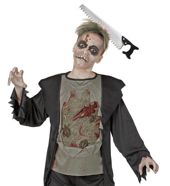 Kafaya Saplanmış Halloween Kanlı Testere Şaka Tacı (5286)