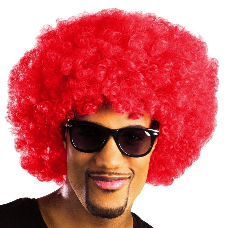 Kırmızı Renk Kıvırcık Afro Bonus Peruk (5286)