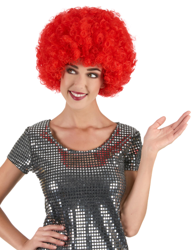 Kırmızı Renk Kıvırcık Afro Bonus Peruk (5286)