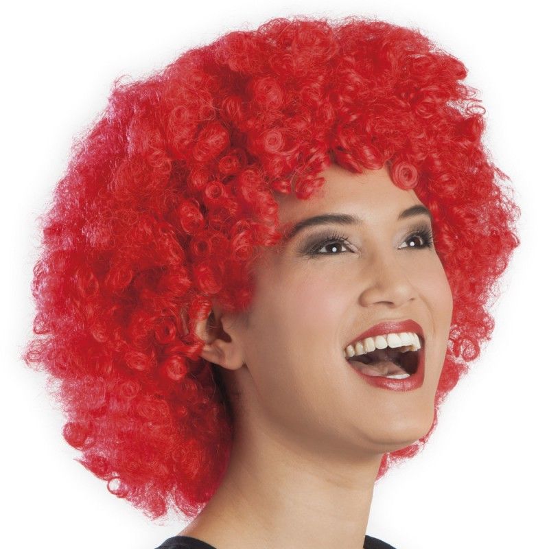 Kırmızı Renk Kıvırcık Afro Bonus Peruk (5286)