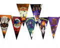 Lüks Baskılı Üçgen Model Halloween Banner Süs Bayrak 8 li (5286)