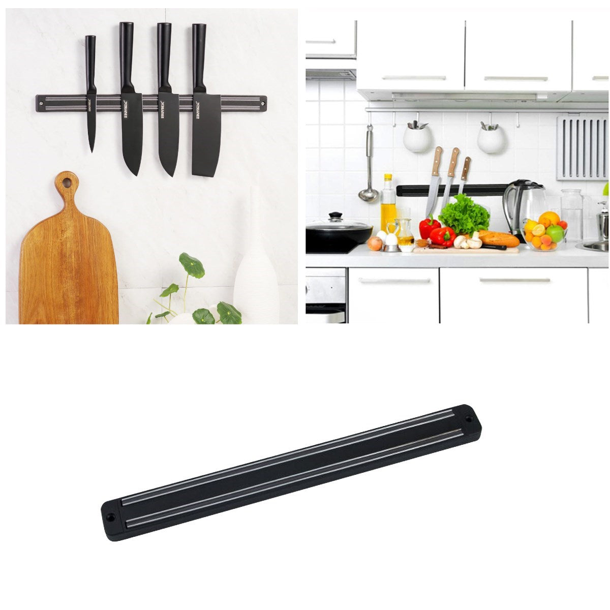 Mıknatıslı Paslanmaz Duvar Bıçak Askısı Standı 33 Cm Aparat (5286)