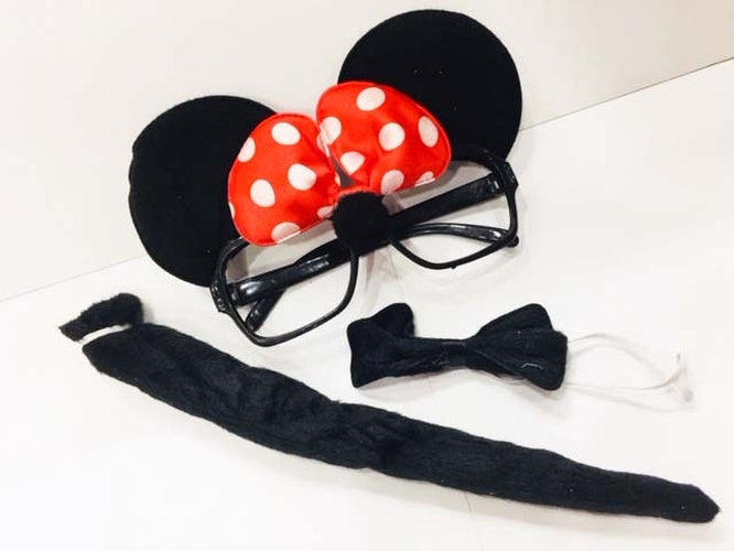 Minnie Mouse Gözlüğü Papyonu Kuyruğu Seti (5286)