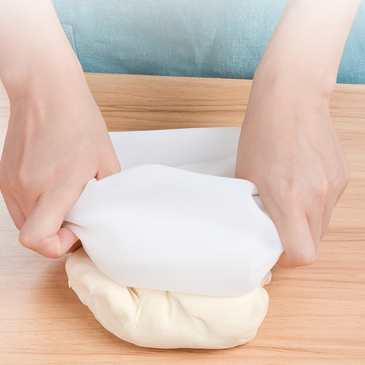 Orta Hamur Torbası Silikon Şeffaf Hamur Yoğurma Torbası Ekmek Makarna Mantı Hamuru Kolay Yoğurma (5286)