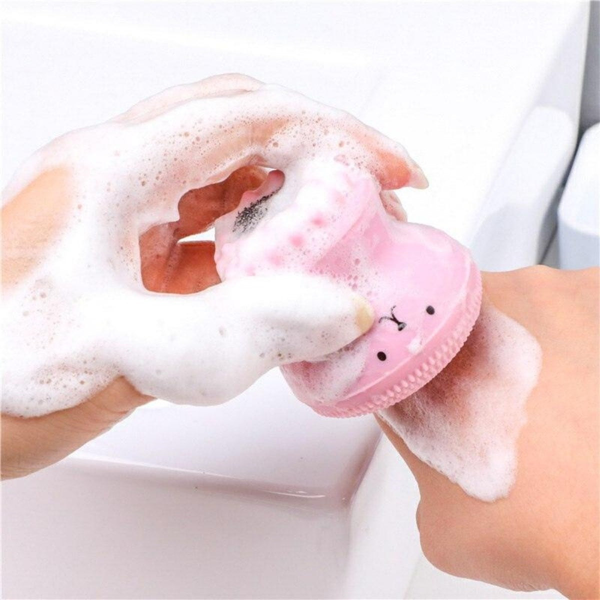 Peeling Etkili Mini El Yüz Cilt Temizleme Fırçası Silikon Temizlenmesi Kolay Siyah Nokta Giderici (5286)
