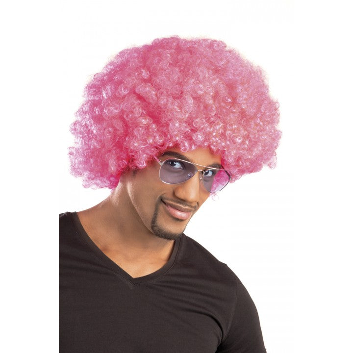 Pembe Renk Kıvırcık Afro Bonus Peruk (5286)