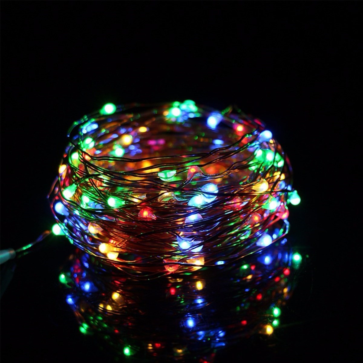 Pilli Renkli Peri Led Işık Dekoratif Aydınlatma 5 Metre RGB Led (5286)