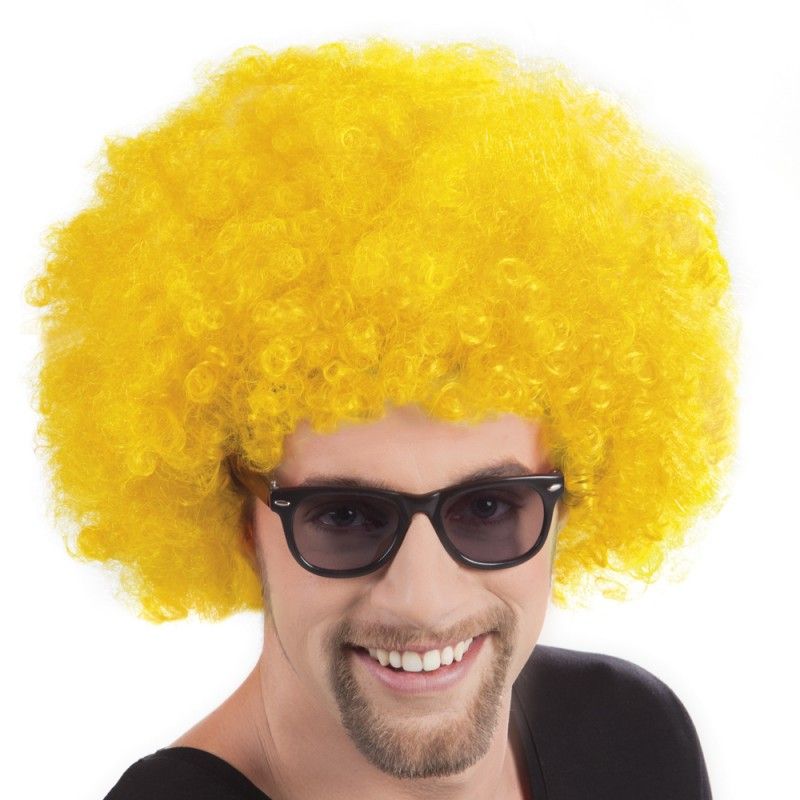 Sarı Renk Kıvırcık Afro Bonus Peruk (5286)