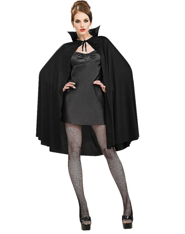 Siyah Renk Yakalı Halloween Pelerini 90 cm (5286)