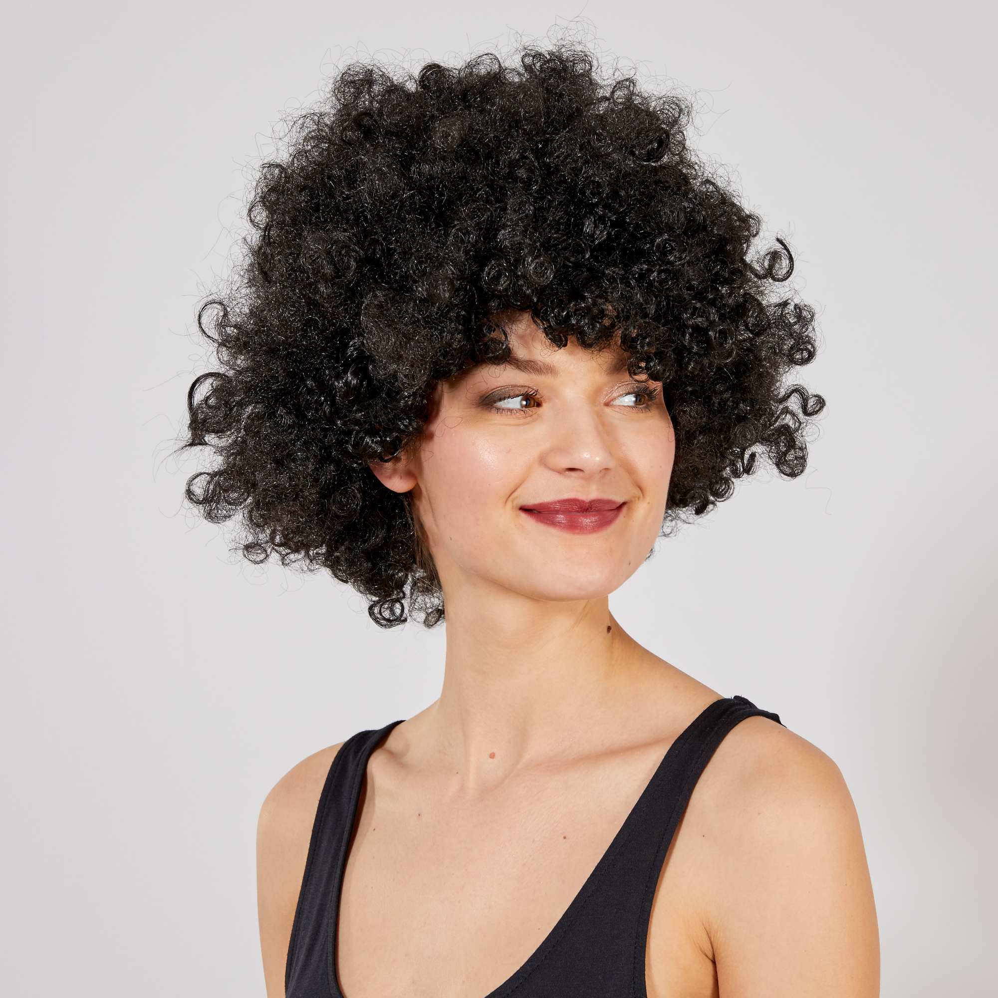 Siyah Renk Kıvırcık Afro Bonus Peruk (5286)